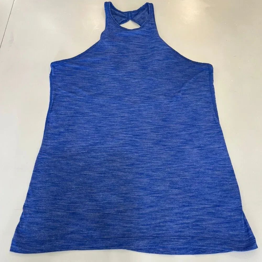 Lululemon Women's Sleeveless Trapeze Twist Tank Top Heathered Blue Size 4